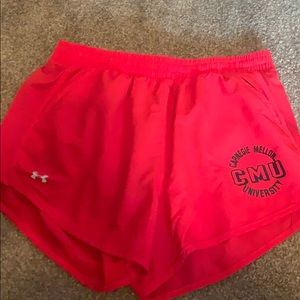 Red running shorts